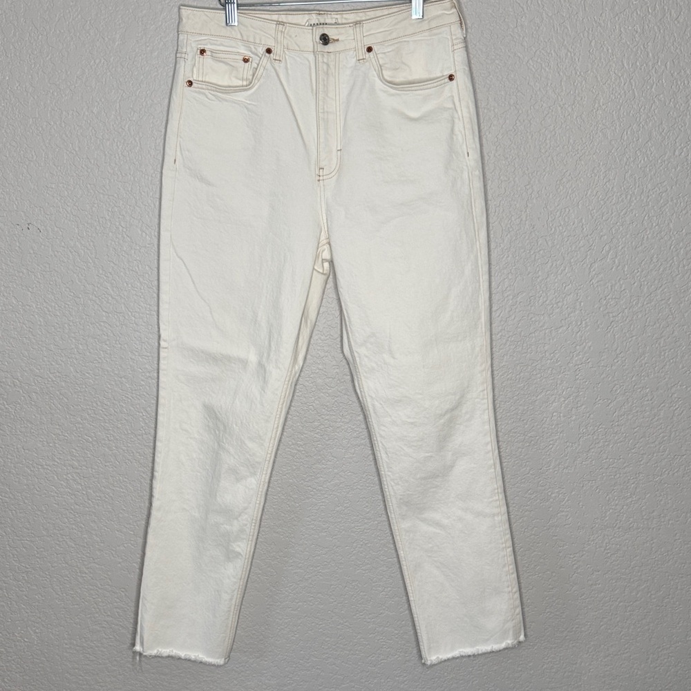 Topshop Women's Cream Color Jeans Size 32 Or 12 - Picture 2 of 7